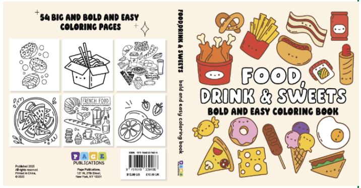 Food Drink & Sweets Bold and Easy Coloring Book