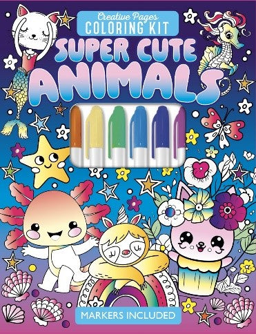 SUPER CUTE ANIMALS CREATIVE PAGES COLORING KIT