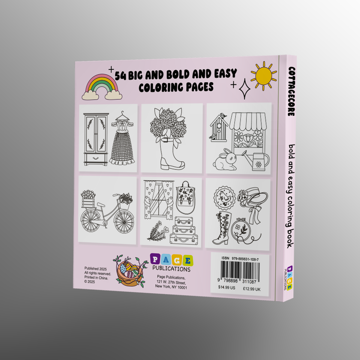 Cottagecore Bold and Easy Coloring Book