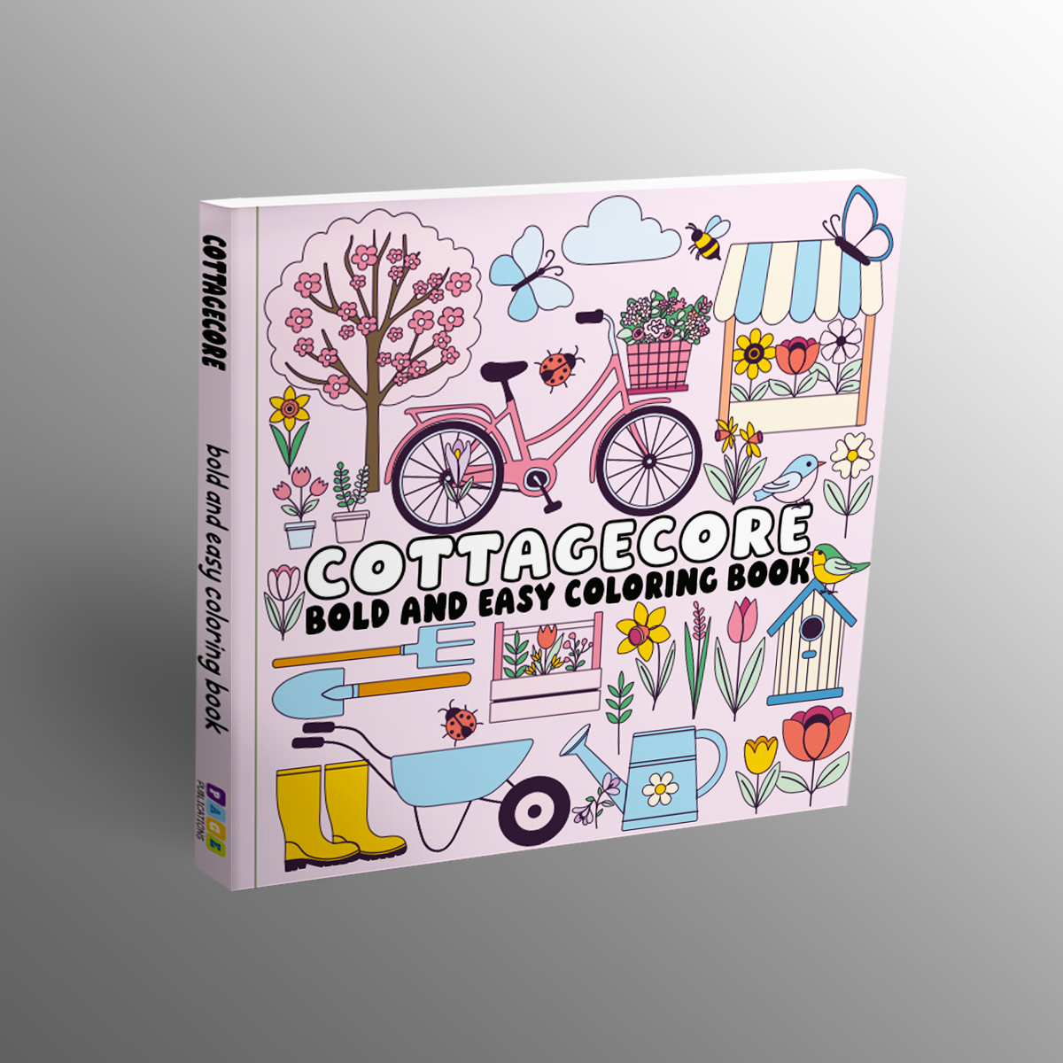 Cottagecore Bold and Easy Coloring Book
