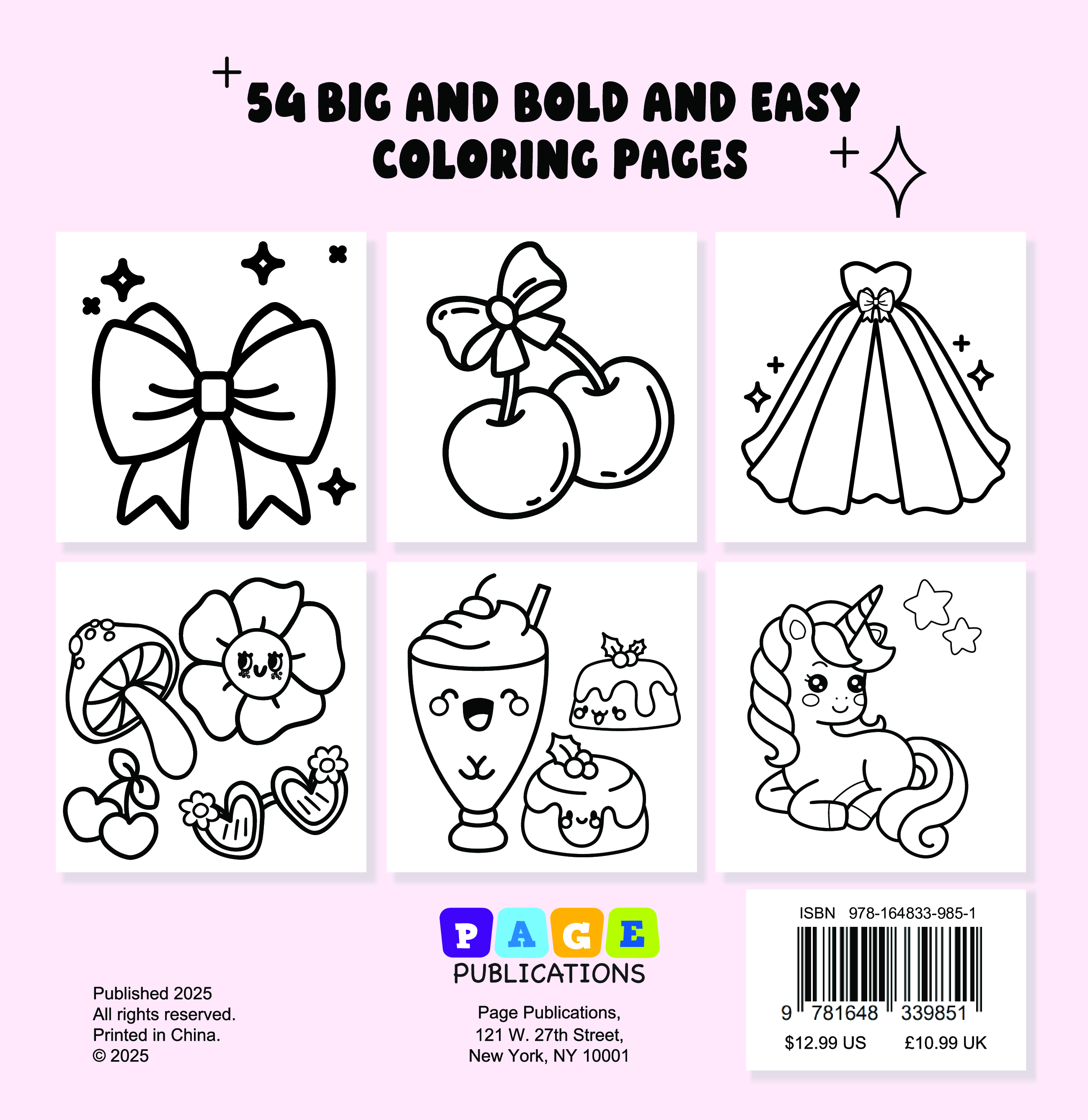 Bows and Cherries Bold and Easy Coloring Book