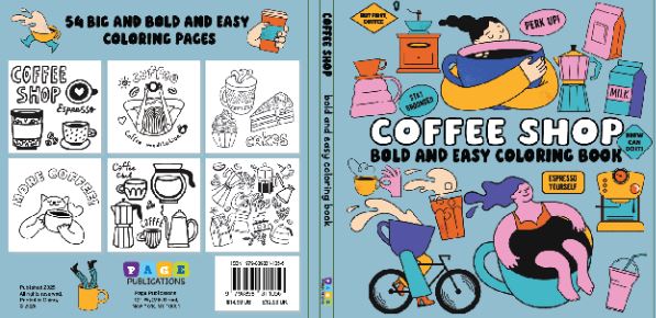Coffee Shop Bold and Easy Coloring Book