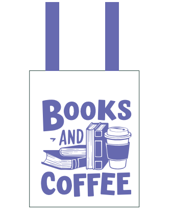BOOKS AND COFFEE TOTE BAG