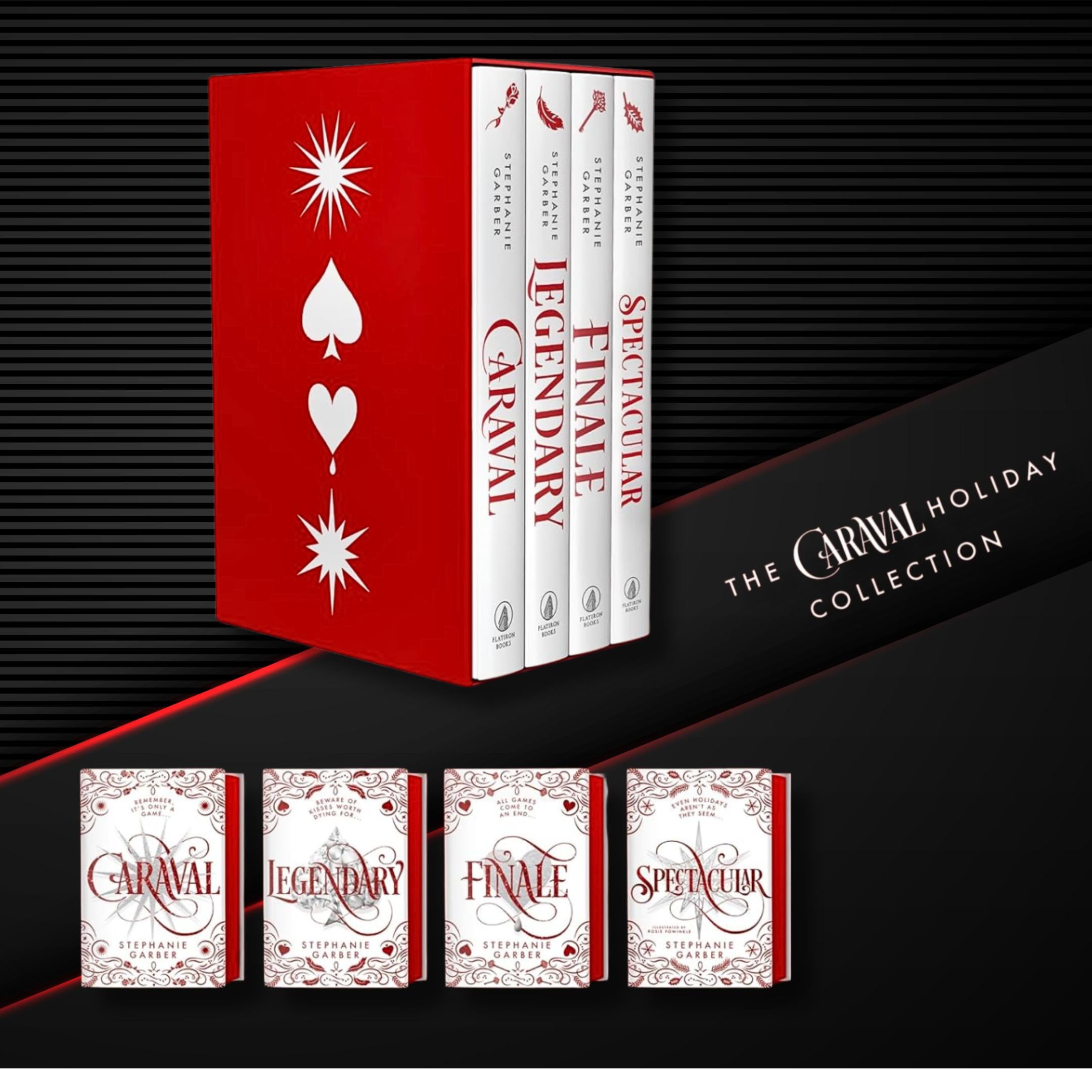 CARAVAL HOLIDAY COLLECTION Red Boxed Set of All Four Books in the Bestselling Series Exclusive White Covers & Red Edged Pages Perfect for the Holiday Season