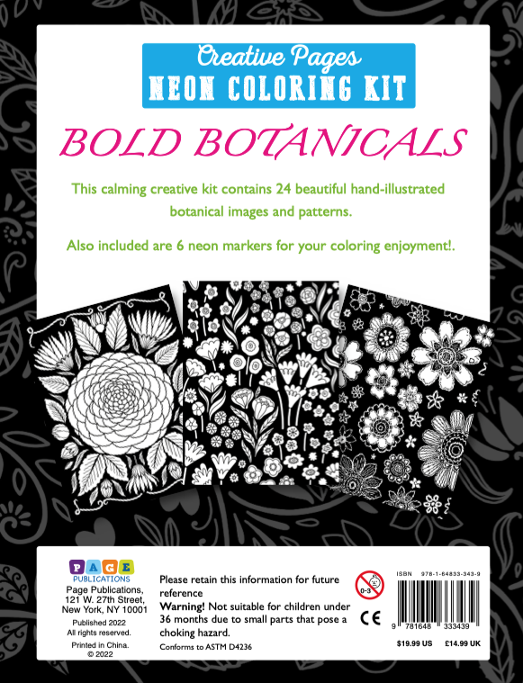 Creative Pages Neon Coloring Kit Bold Botanicals