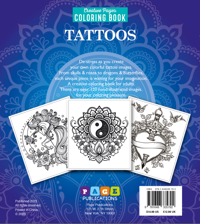 Creative Pages Tattoos Coloring Book