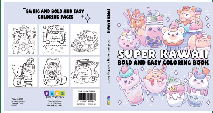 SUPER KAWAII BOLD AND EASY COLORING BOOK