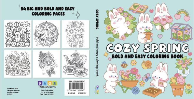 Cosy Coluring Spring Cozy Spring Bold and Easy Coloring Book – Page Publications