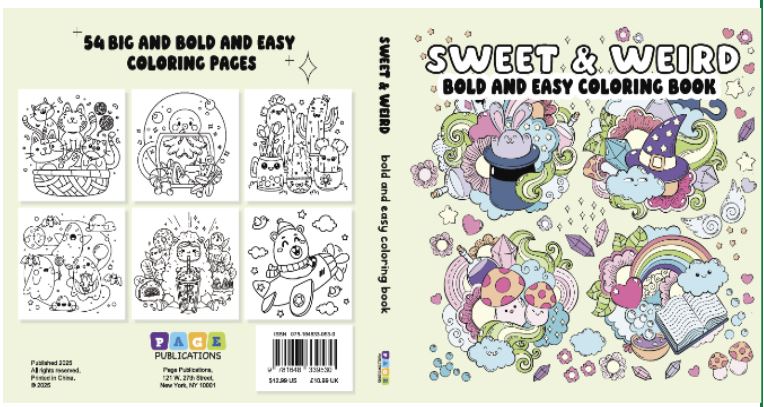 Sweet and Weird Bold and Easy Coloring Book