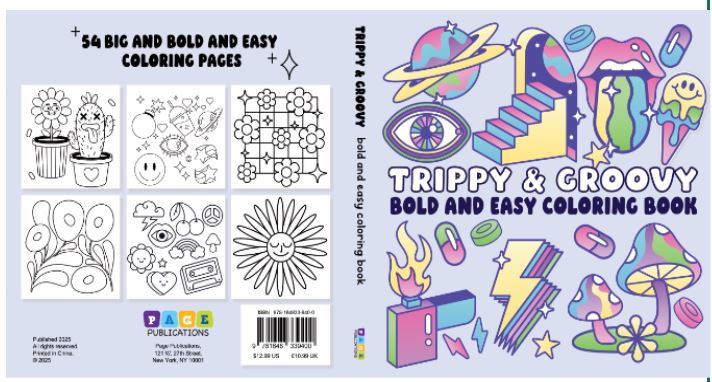 TRIPPY & GROOVY BOLD AND EASY COLORING BOOK