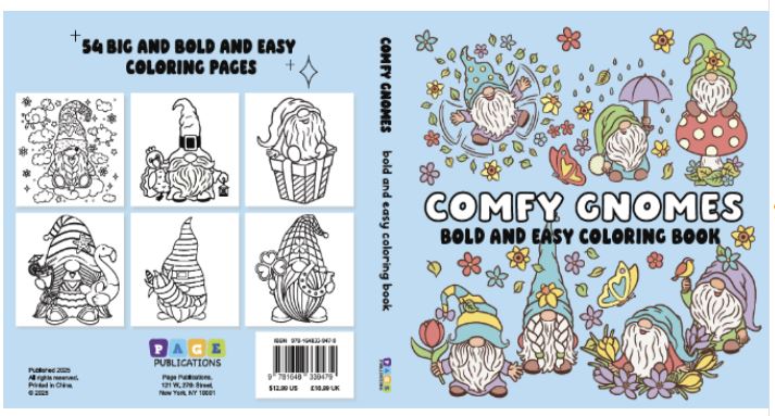 Comfy Gnomes Bold and Easy Coloring Book