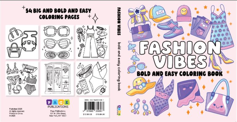 FASHION VIBES BOLD AND EASY COLORING BOOK