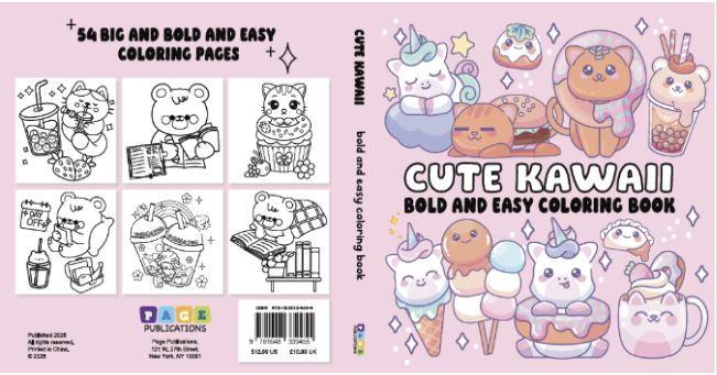 CUTE KAWAII BOLD AND EASY COLORING BOOK