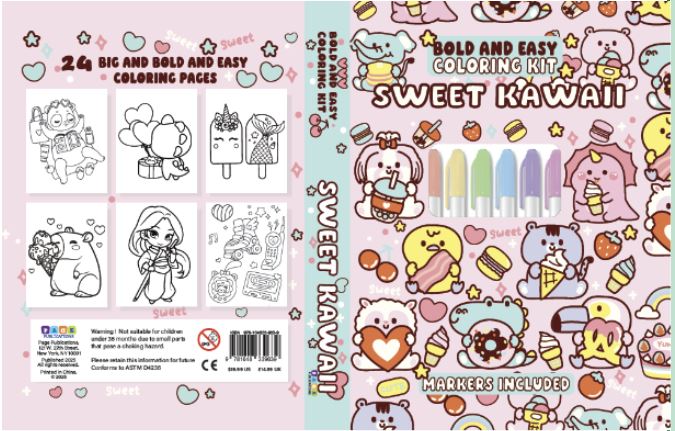 Sweet Kawaii Bold and Easy Coloring Kit