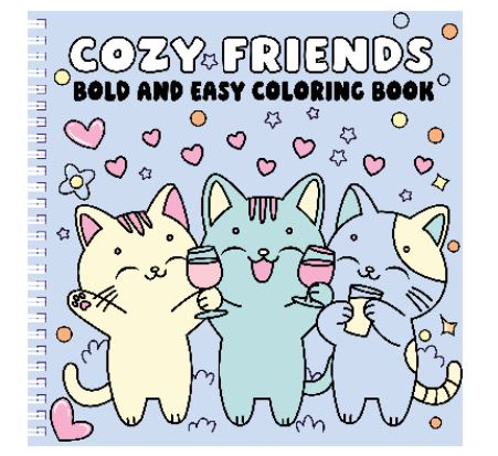 Cozy Friends Bold and Easy Coloring Book