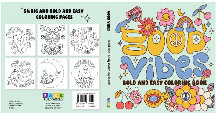 GOOD VIBES BOLD AND EASY COLORING BOOK
