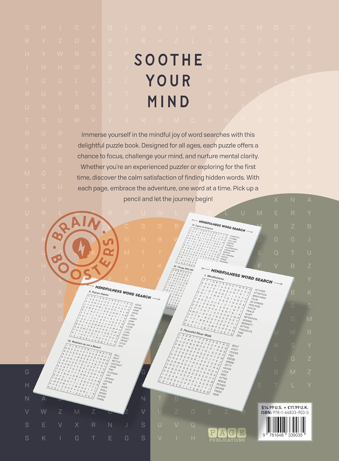 Brain Boosters Word Search Mindfulness Edition (French Edition)