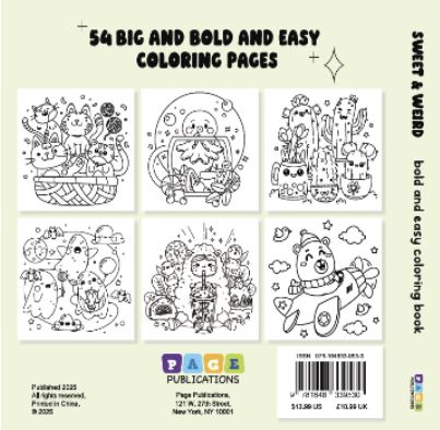 Sweet and Weird Bold and Easy Coloring Book