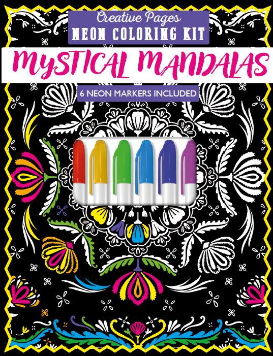 Creative Pages Neon Coloring Kit Mystical Mandalas