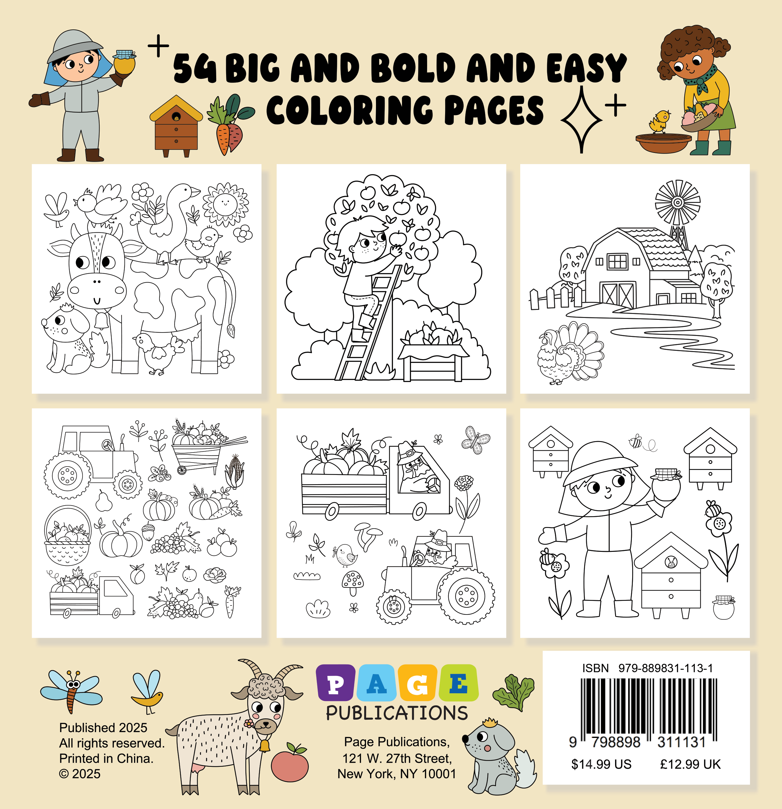 Country Life Bold & Easy Coloring Book