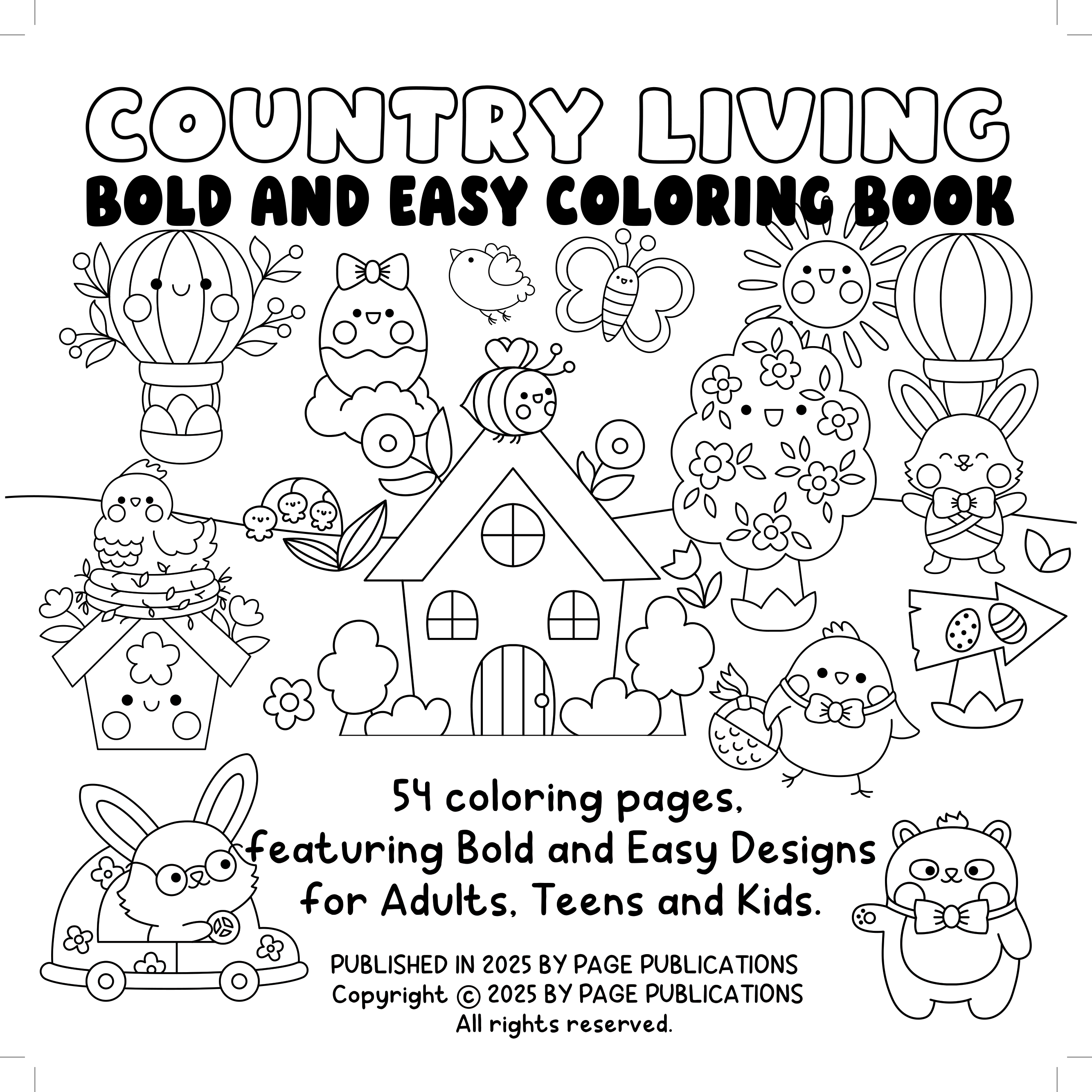 Country Life Bold & Easy Coloring Book