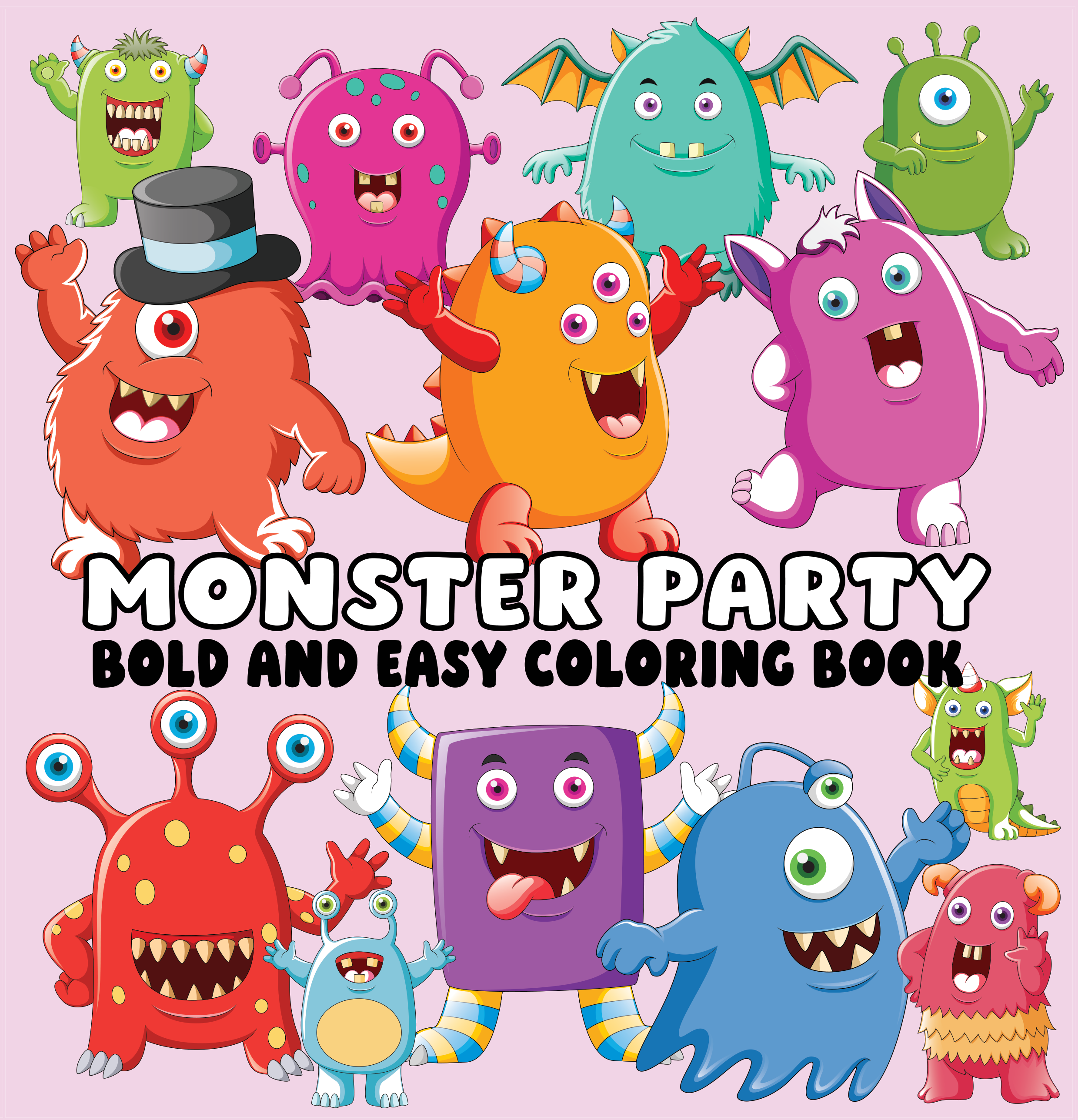 Monster Party Bold and Easy Coloring Book