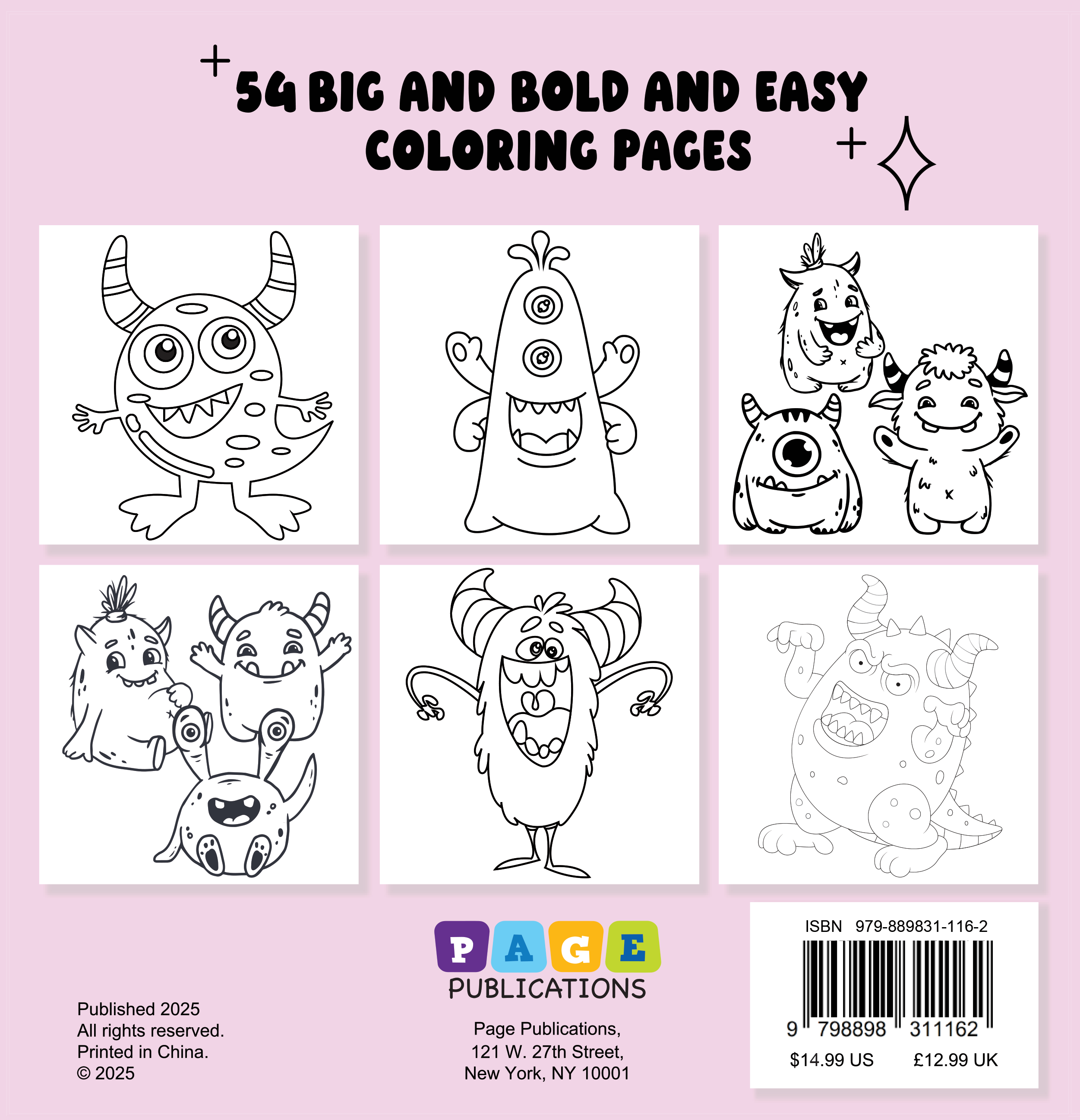Monster Party Bold and Easy Coloring Book