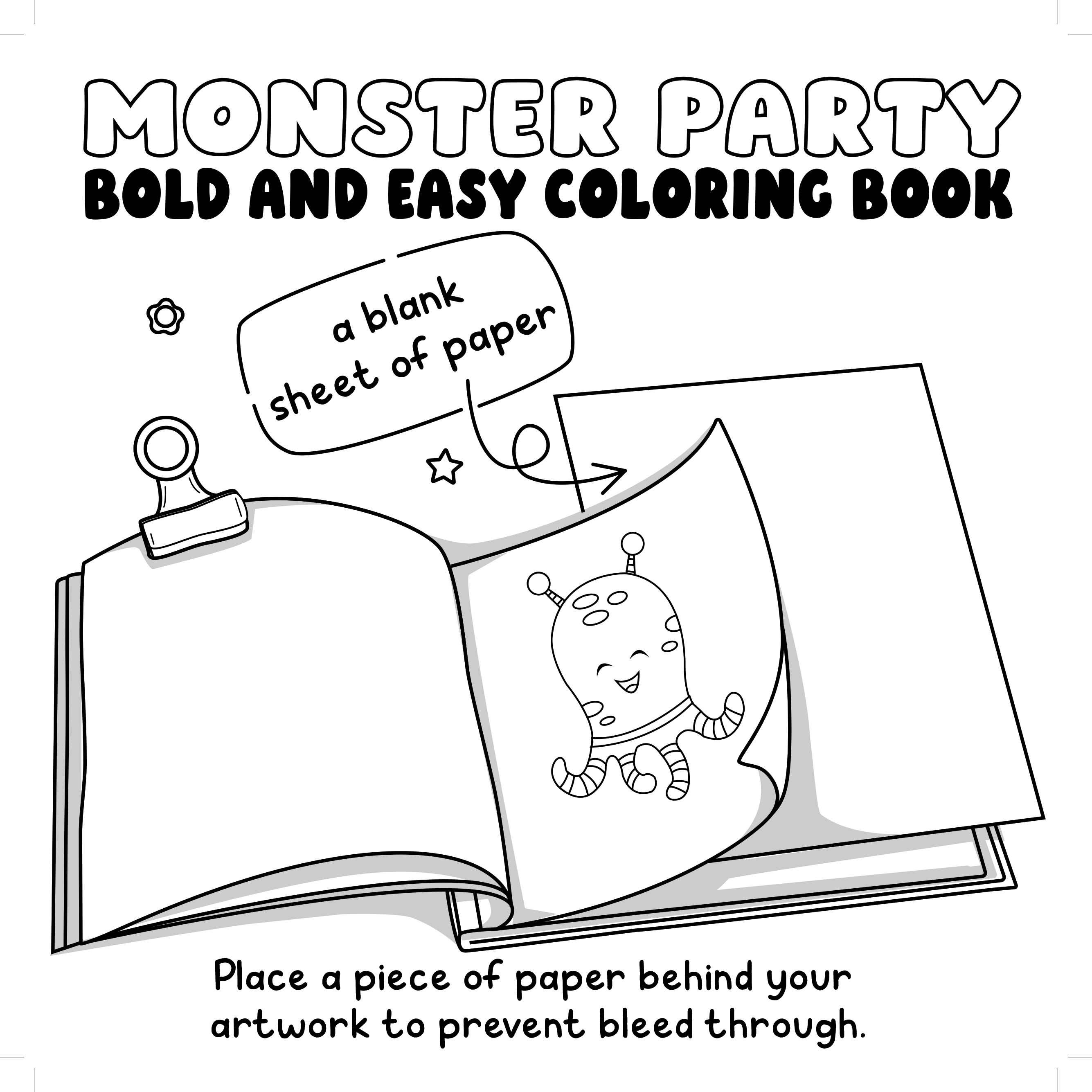 Monster Party Bold and Easy Coloring Book