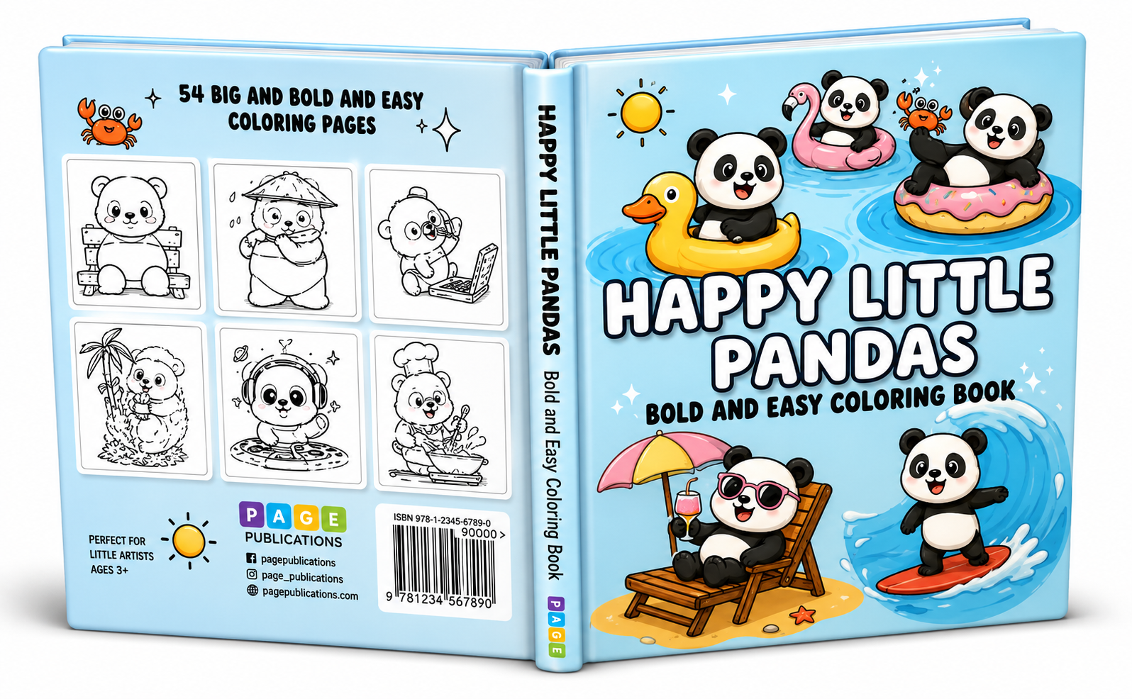 HAPPY LITTLE PANDAS BOLD AND EASY COLORING BOOK