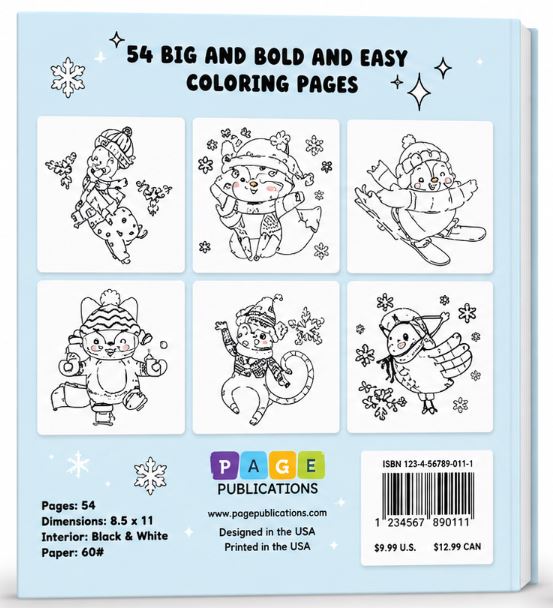 COSY WINTER WONDERLAND BOLD AND EASY COLORING BOOK