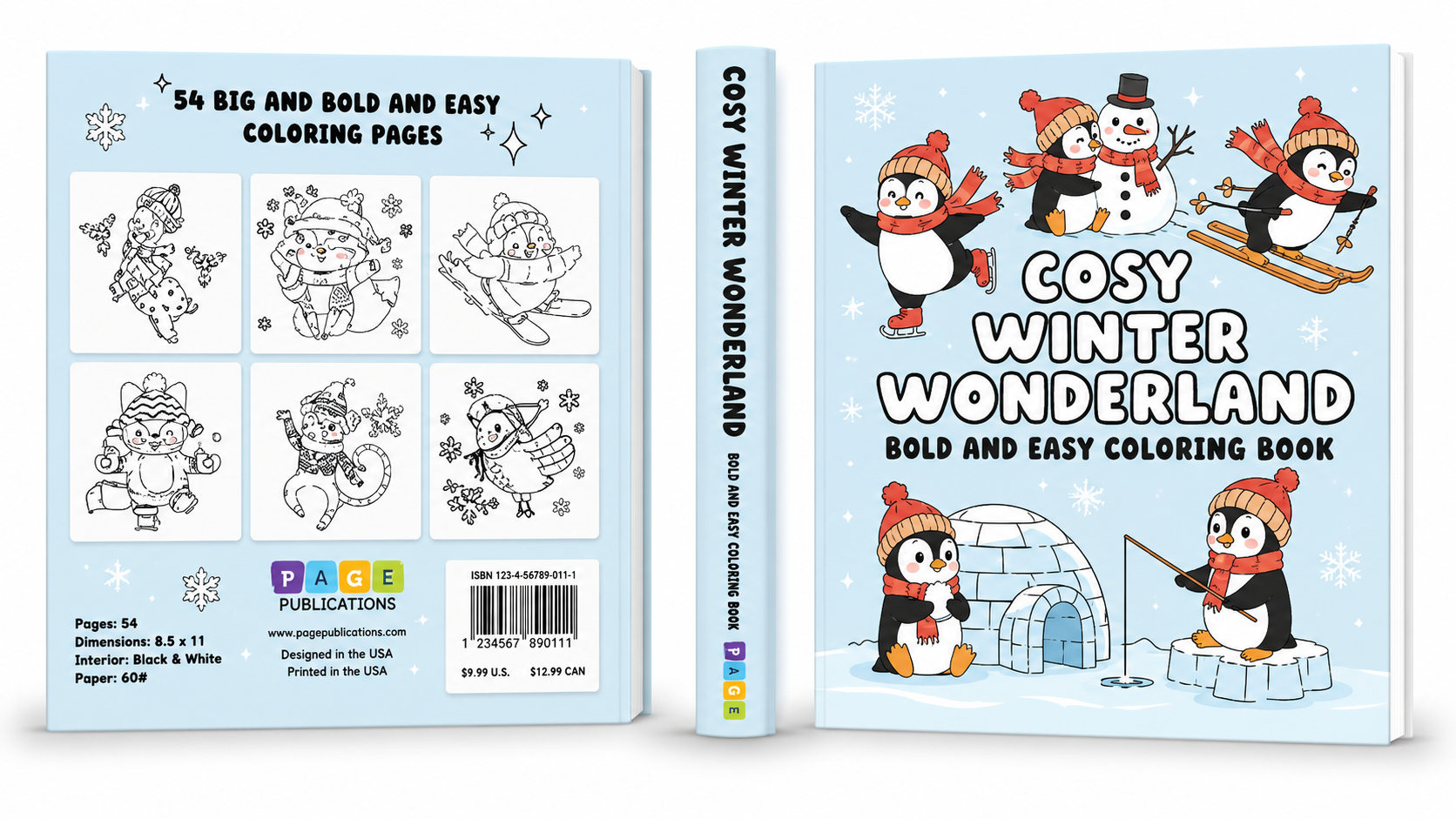 COSY WINTER WONDERLAND BOLD AND EASY COLORING BOOK