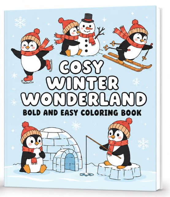 COSY WINTER WONDERLAND BOLD AND EASY COLORING BOOK