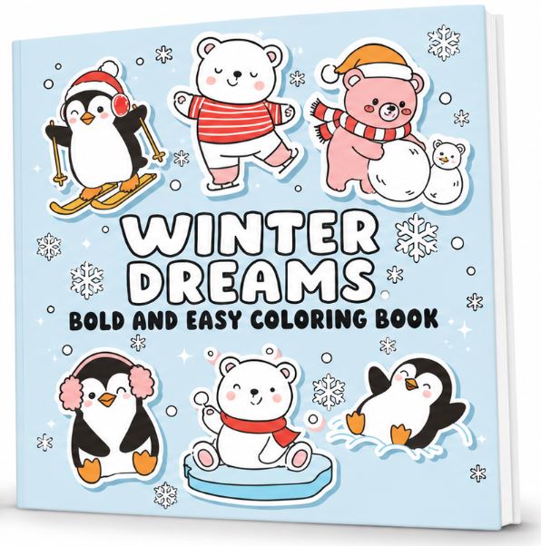 WINTER DREAMS BOLD AND EASY COLORING BOOK