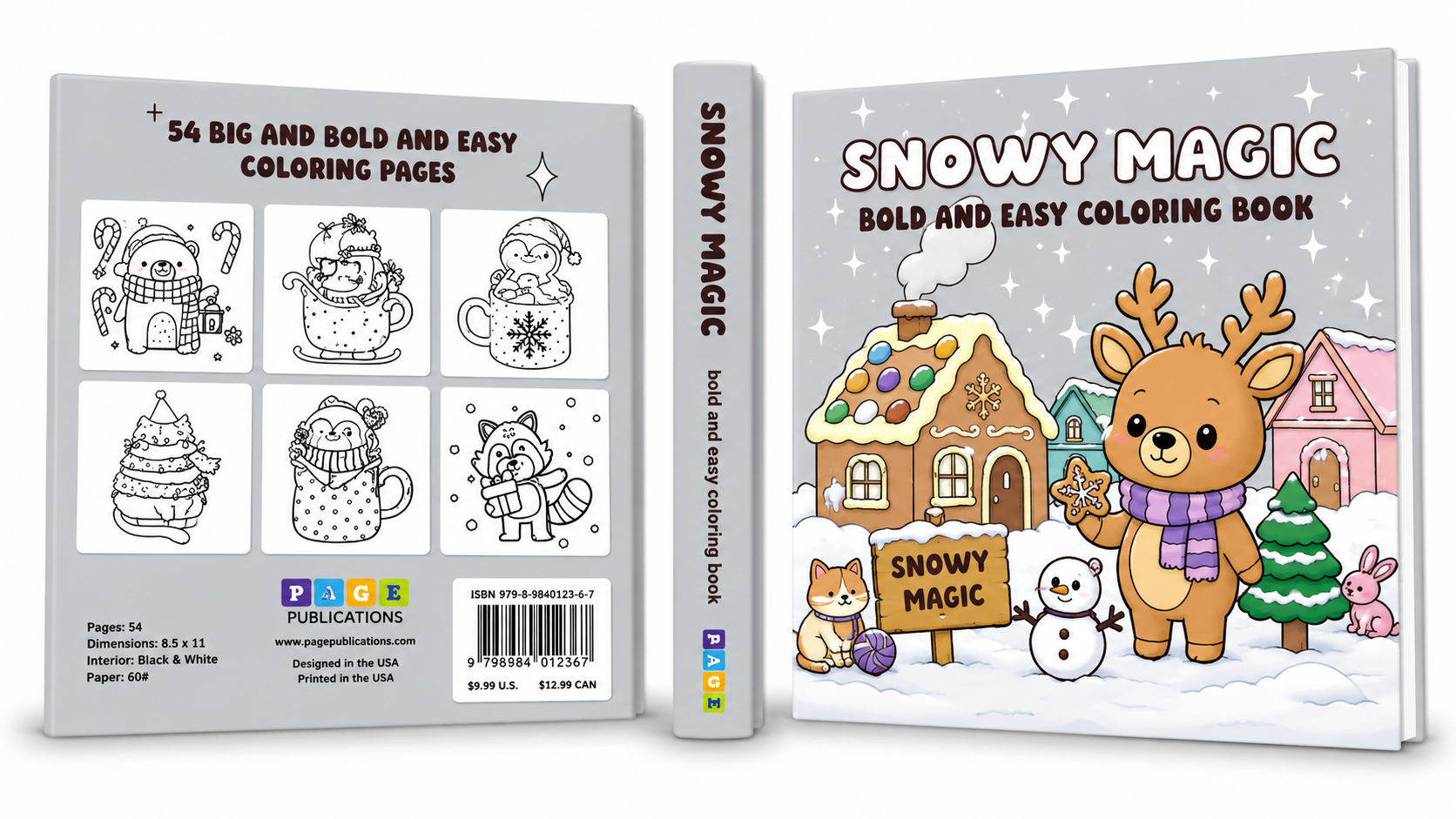 SNOWY MAGIC BOLD AND EASY COLORING BOOK