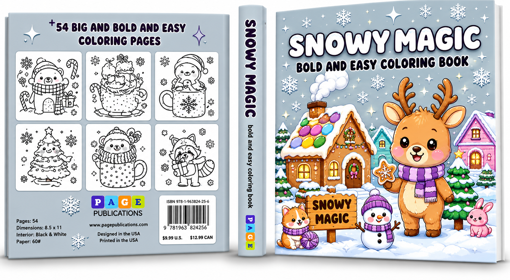 SNOWY MAGIC BOLD AND EASY COLORING BOOK
