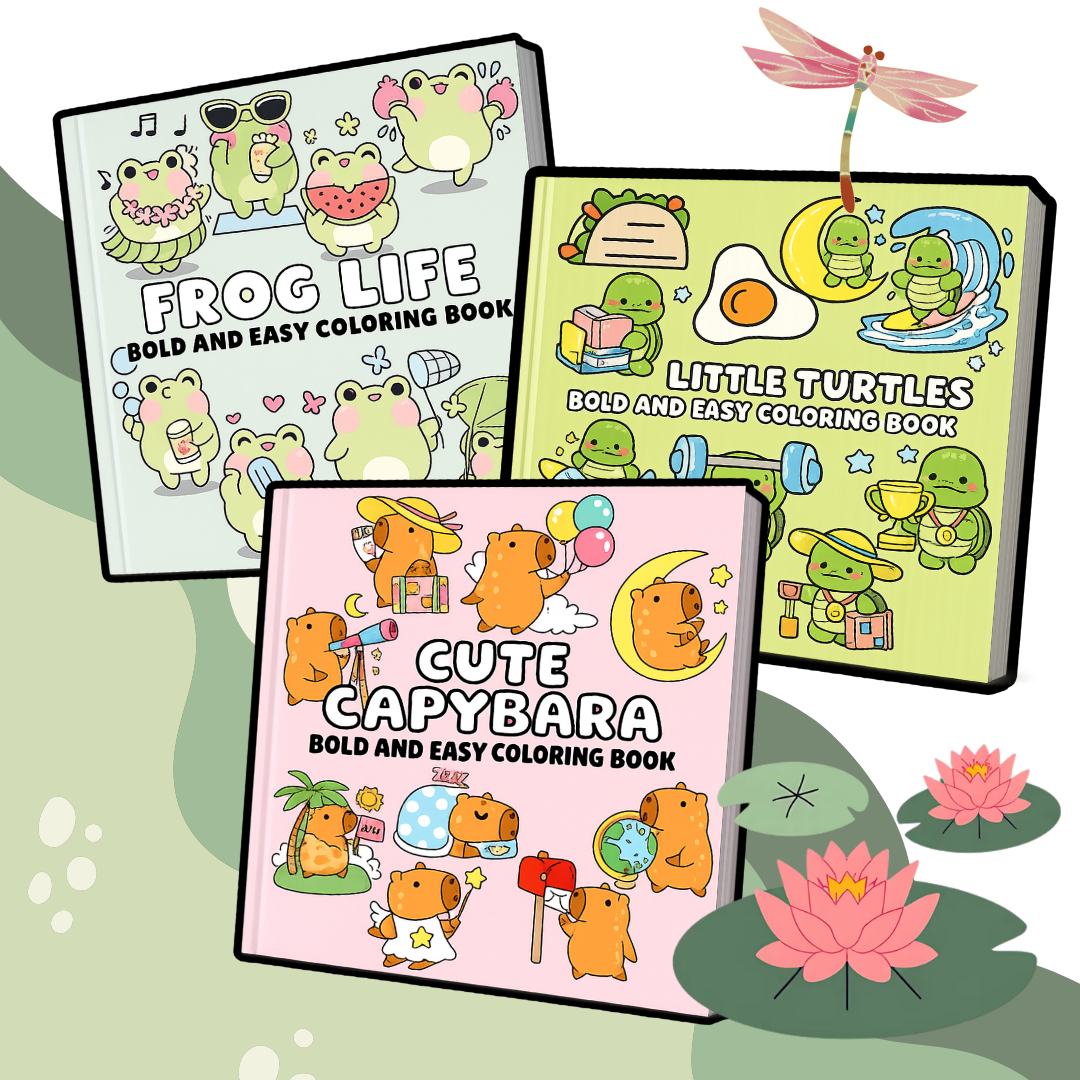 ADORABLE ADVENTURES BOLD & EASY (3 COLORING BOOKS BUNDLE)
