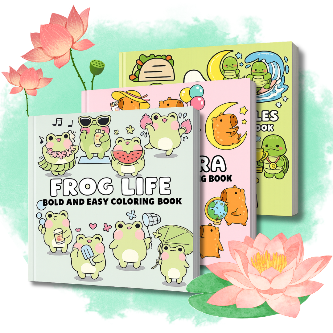 ADORABLE ADVENTURES BOLD & EASY (3 COLORING BOOKS BUNDLE)