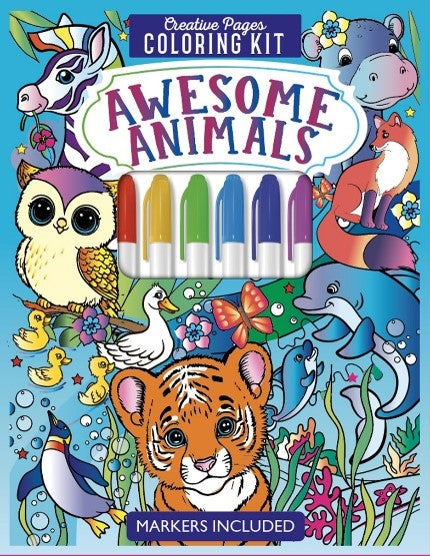 AWESOME ANIMALS CREATIVE PAGES COLORING KIT