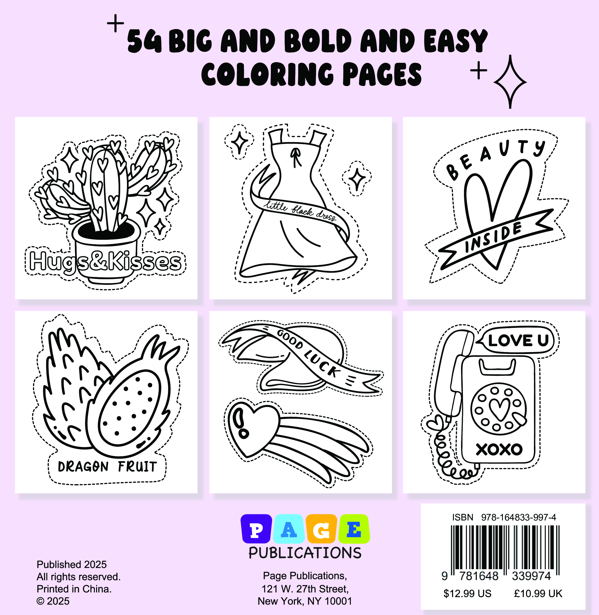 Cute and Groovy Bold and Easy Coloring Book