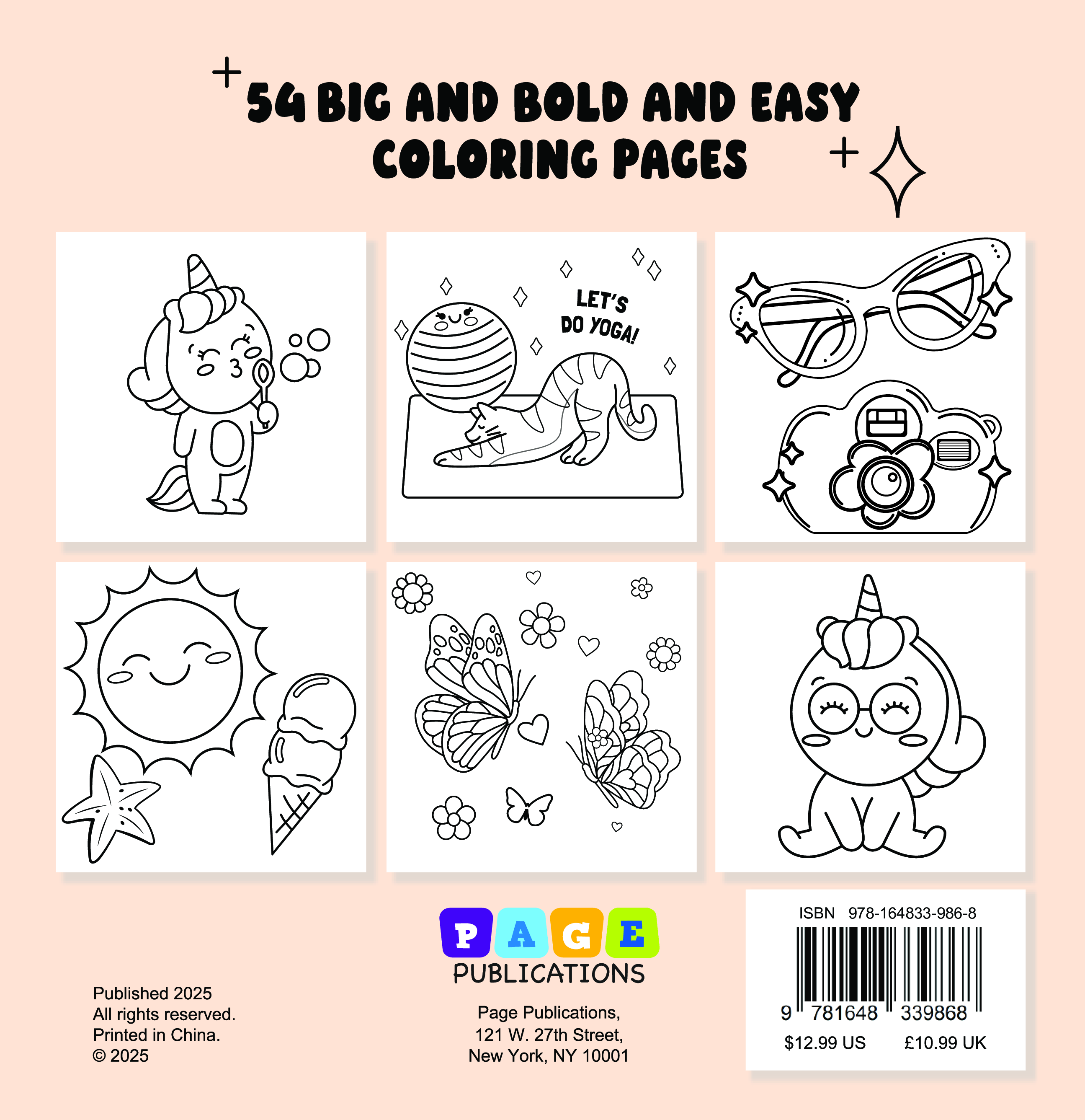 Cute and Sweet Bold and Easy Coloring Book