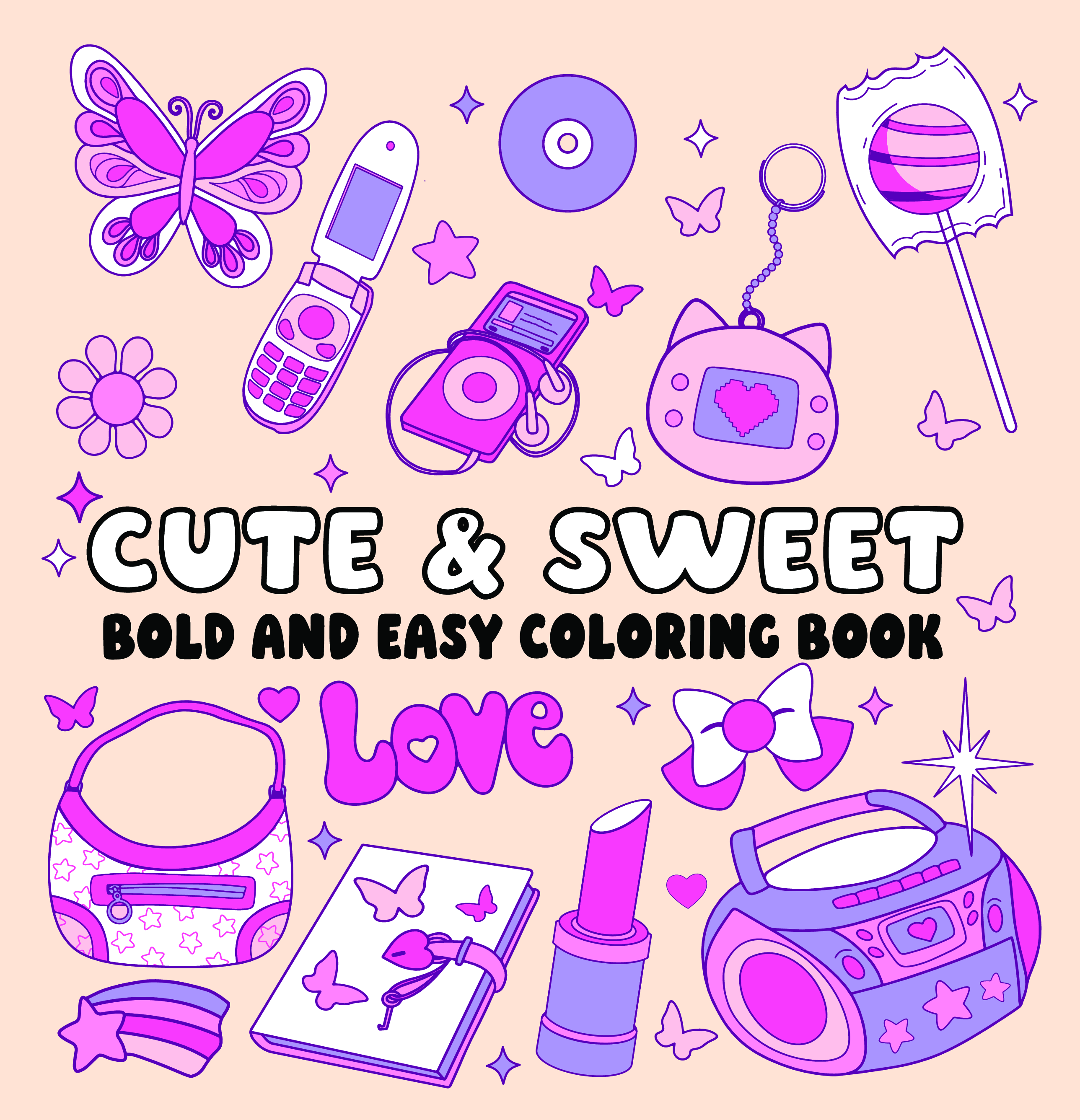 Cute and Sweet Bold and Easy Coloring Book