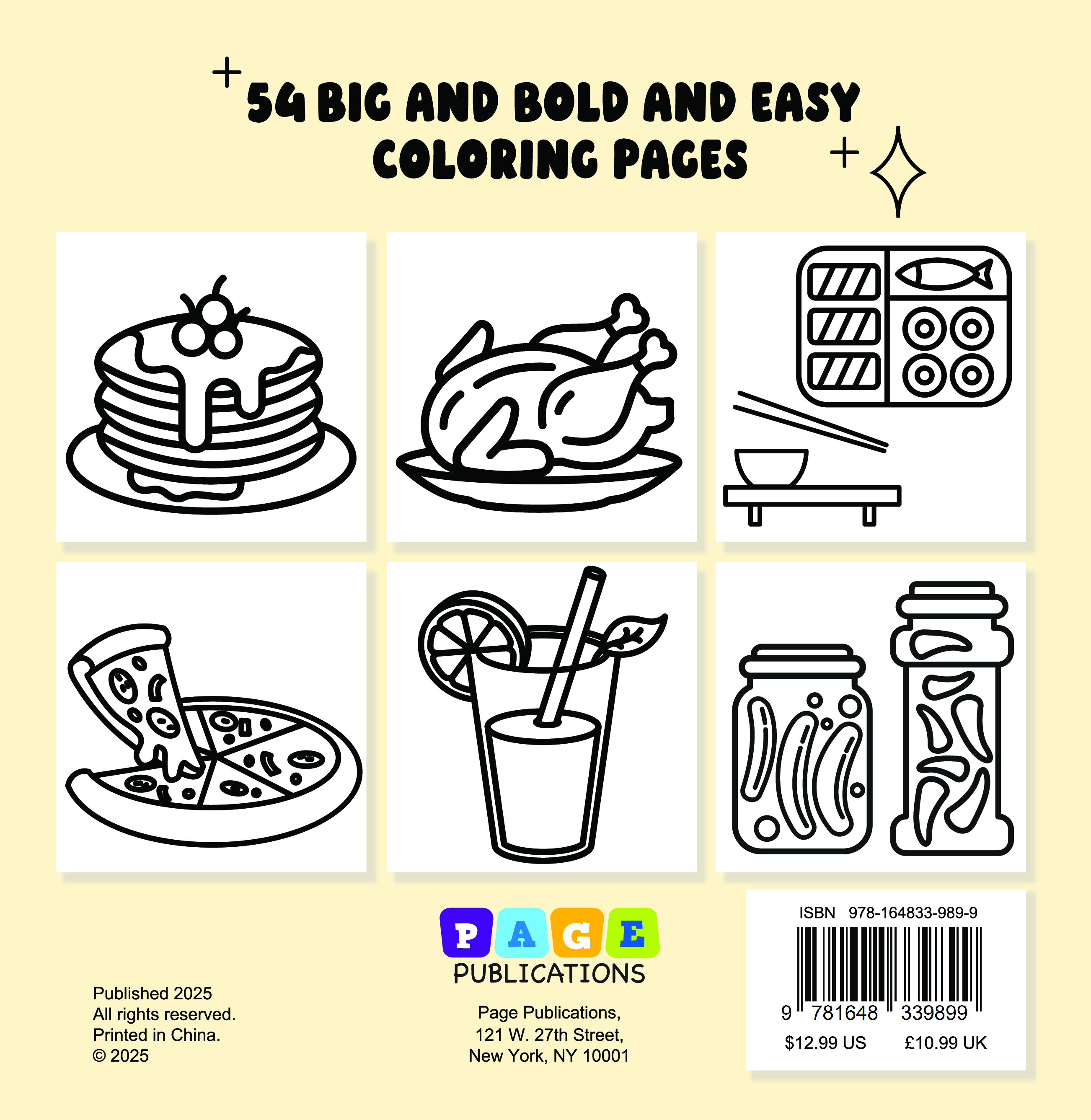 Food and Drink Bold and Easy Coloring Book