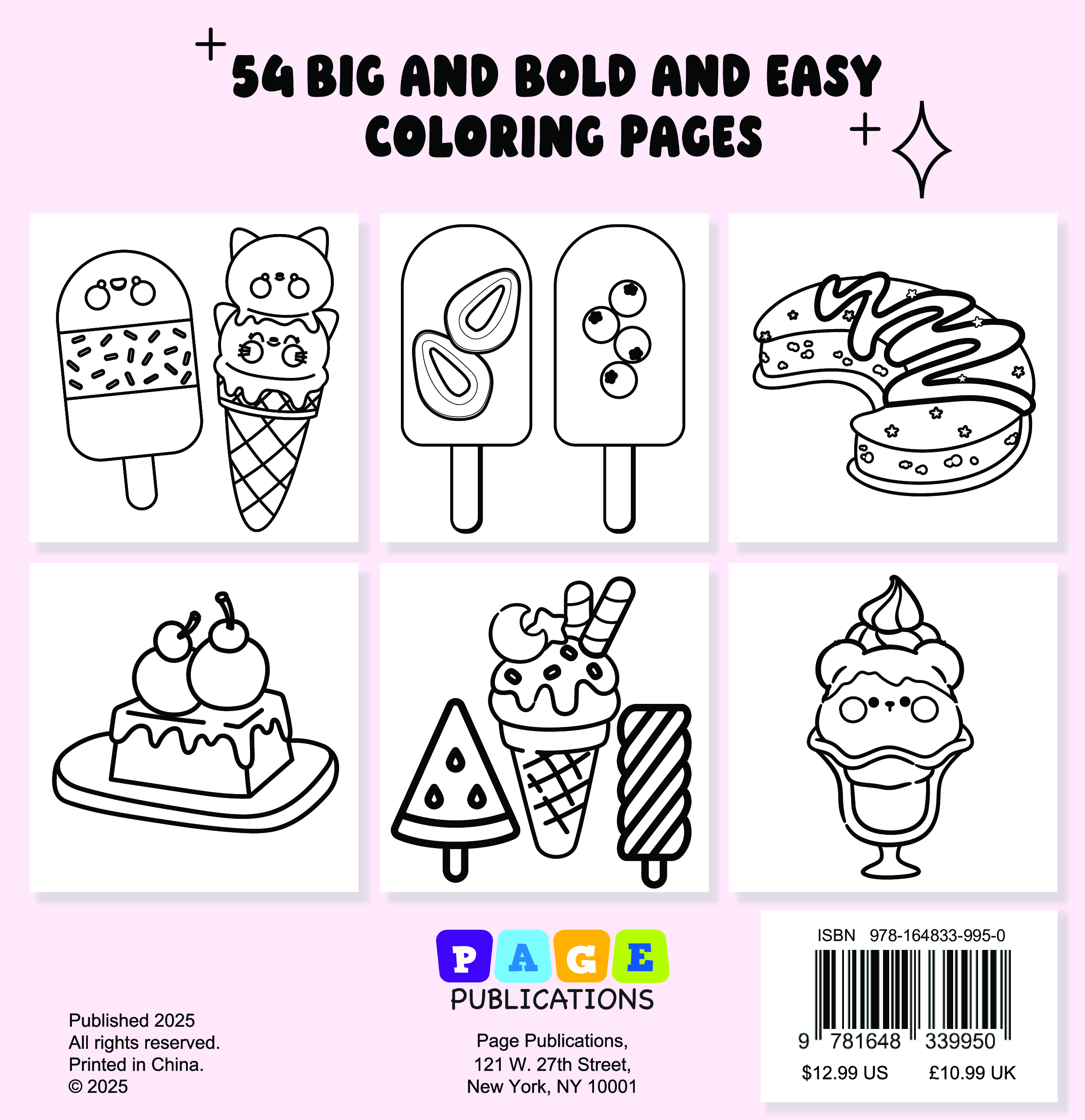 Ice Cream Bold and Easy Coloring Book