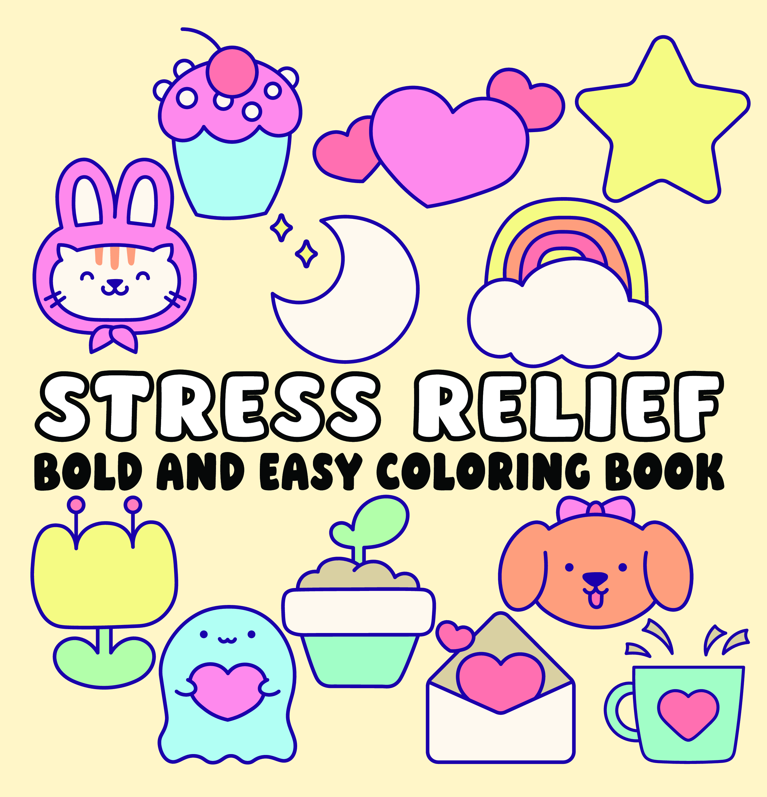Stress Relief Bold and Easy Coloring Book