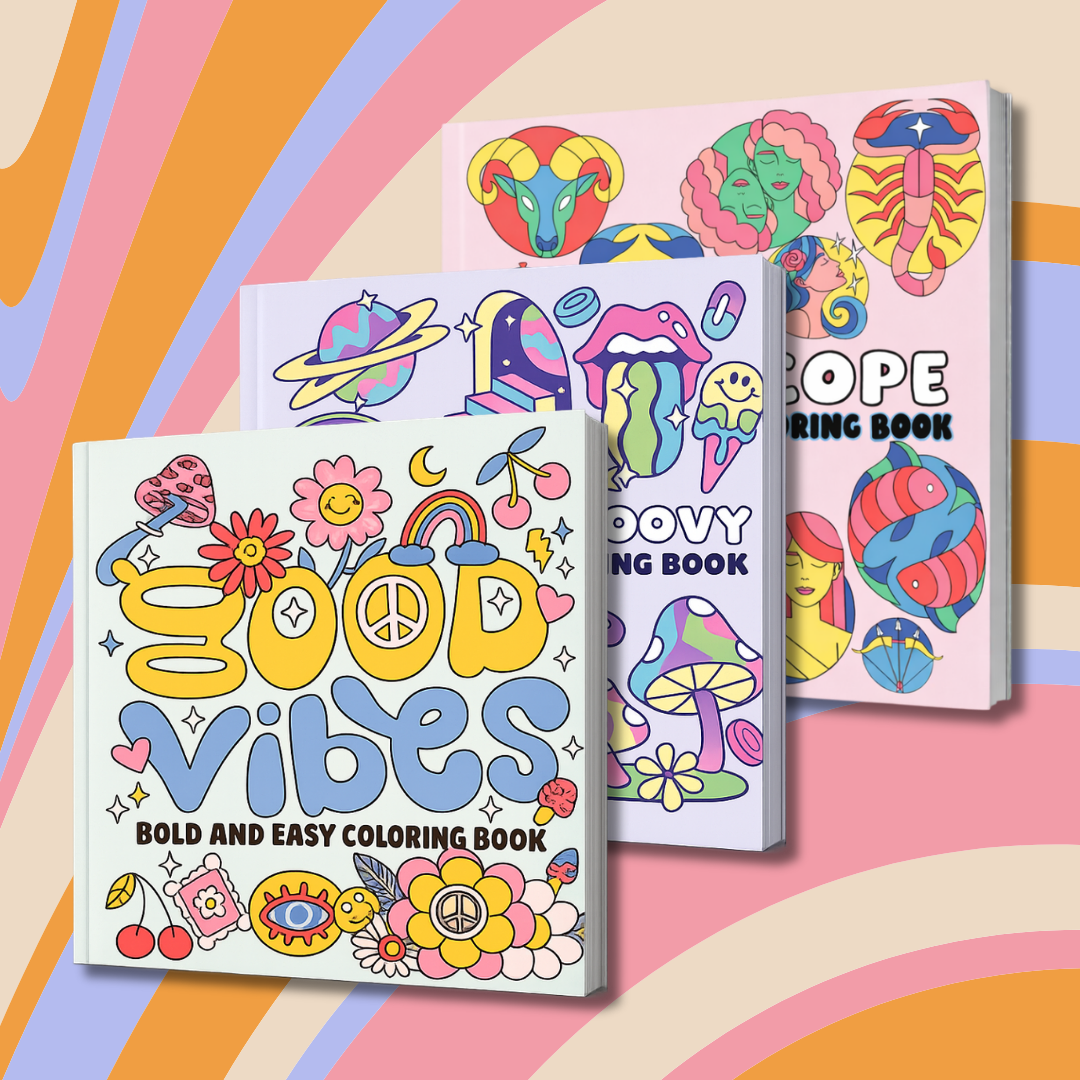 CALMING RETRO BOLD & EASY (3 COLORING BOOKS BUNDLE)