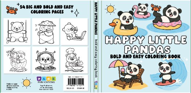 HAPPY LITTLE PANDAS BOLD AND EASY COLORING BOOK