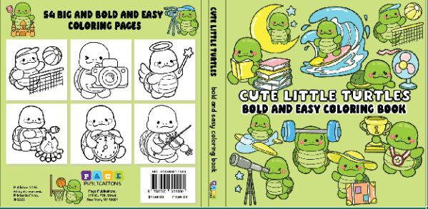 Cute Little Turtles Bold and Easy Coloring Book