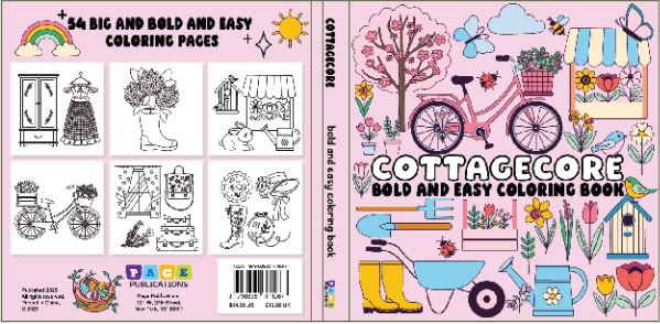 Cottagecore Bold and Easy Coloring Book