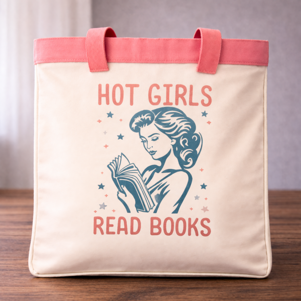 HOT GIRLS READ BOOKS TOTE BAG
