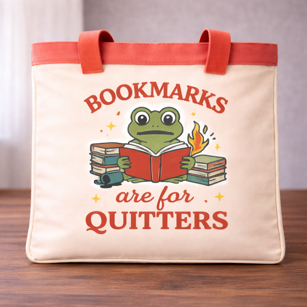BOOKMARKS ARE FOR QUITTERS TOTE BAG